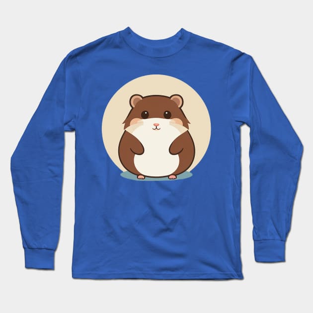 Cute little happy hamster Long Sleeve T-Shirt by CursedContent